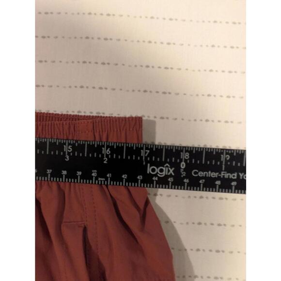 VRST Lined Swim Trunks Rust Red Elastic Waist Drawstring Quick Dry Shorts Mens L - Picture 5 of 7